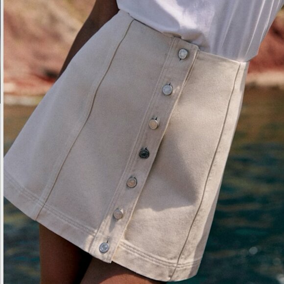 Sezane Savina Skirt Size US 10 - NWT Ecru - Picture 2 of 2